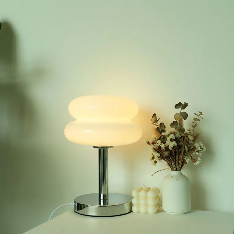 Aurora Macaron Warm Glow Table Lamp - Retro Glass Design for Cozy Living Rooms - Image 4
