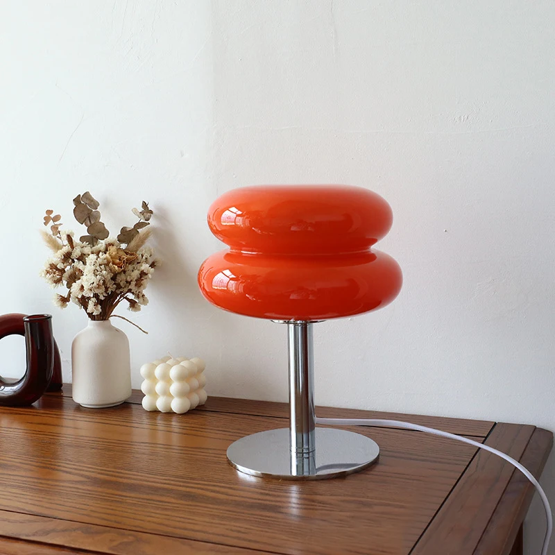 Aurora Macaron Warm Glow Table Lamp - Retro Glass Design for Cozy Living Rooms - Image 2