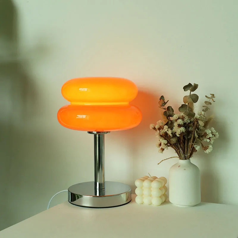 Aurora Macaron Warm Glow Table Lamp - Retro Glass Design for Cozy Living Rooms - Image 5