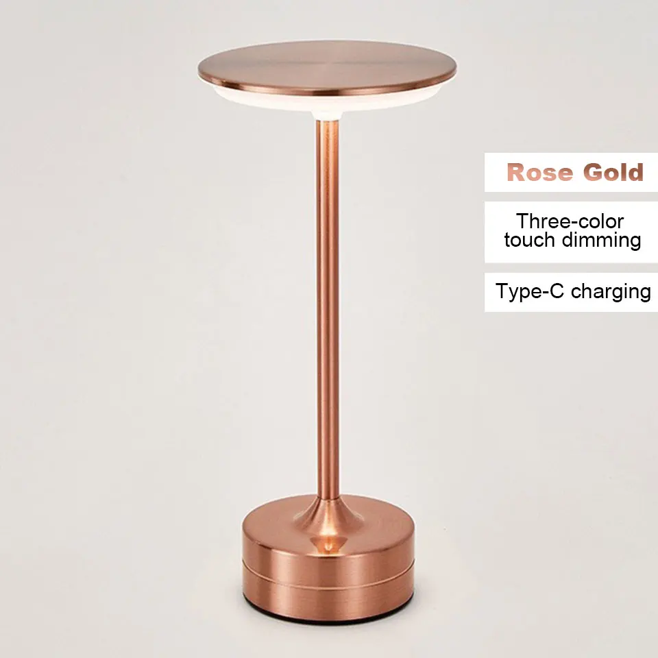 Aurelia Luxe Metal Touch Table Lamp – Rechargeable Dimmable LED Table Light for Modern Home Decor - Image 9